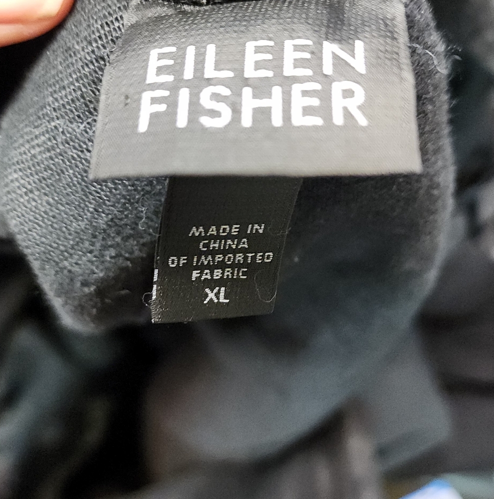 Eileen Fisher black linen crop wideleg pants. Sz XL. New - Picture 4 of 6